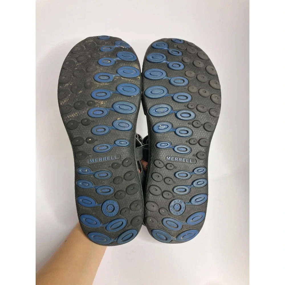 Merrell Performance Sandals Mens 12 Black Blue Good Strappy Air Cushion J289823C